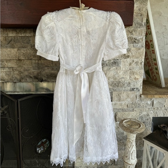 Vintage Girls Dress Jessica McClintock Lace Dress size 8 - Picture 7 of 12